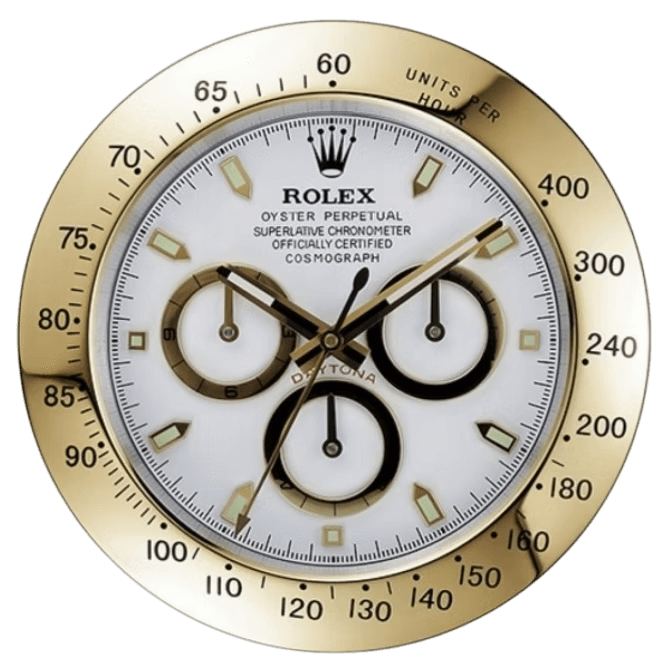 Horloge Murale "Daytona" – Édition Gold & White