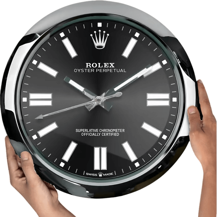 Horloge Murale Deluxe Inspirée par Rolex Oyster Perpetual - Élégance et Précision - Passeport Cases