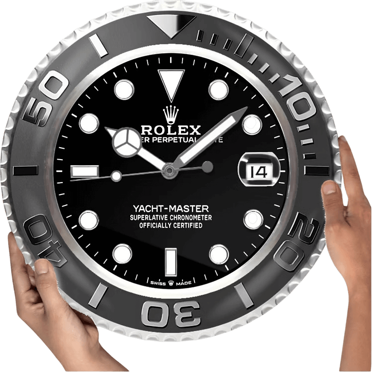 Horloge Murale Luxe Yacht-Master Style Rolex – Élégance et Précision pour Décoration Intérieure - Passeport Cases