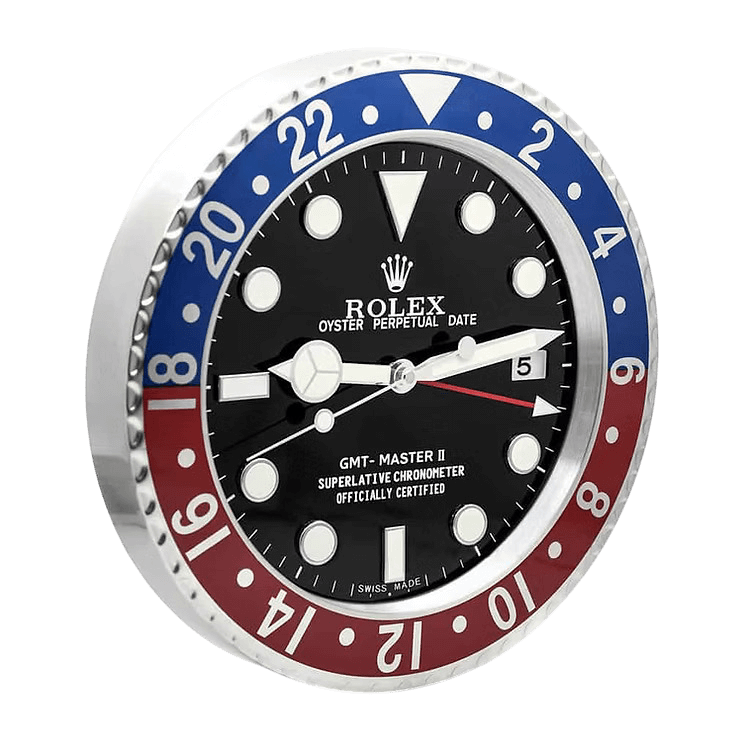 Horloge Murale de Luxe Rolex GMT Master II Pepsi - Design Éblouissant et Précision Inégalée - Passeport Cases