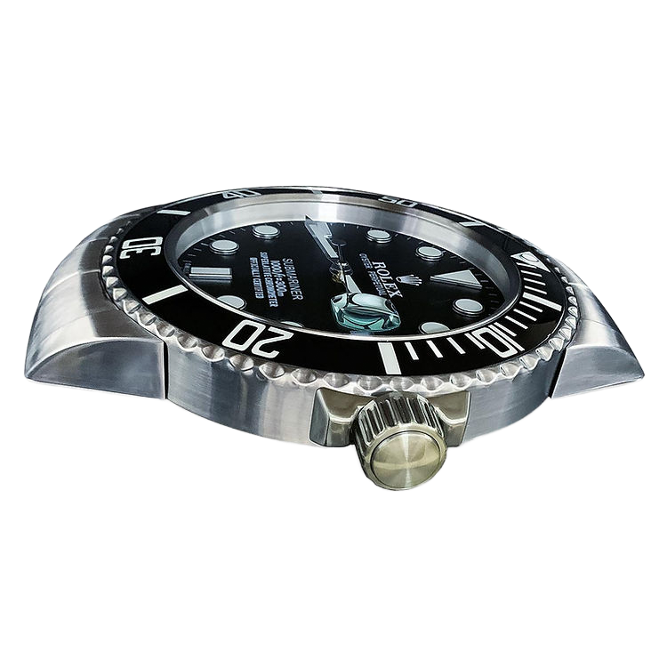 Horloge murale XL inspirée Rolex Submariner noire - Passeport Cases